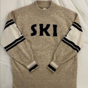 Lou & Grey Natural and Black Crewneck Sweater
